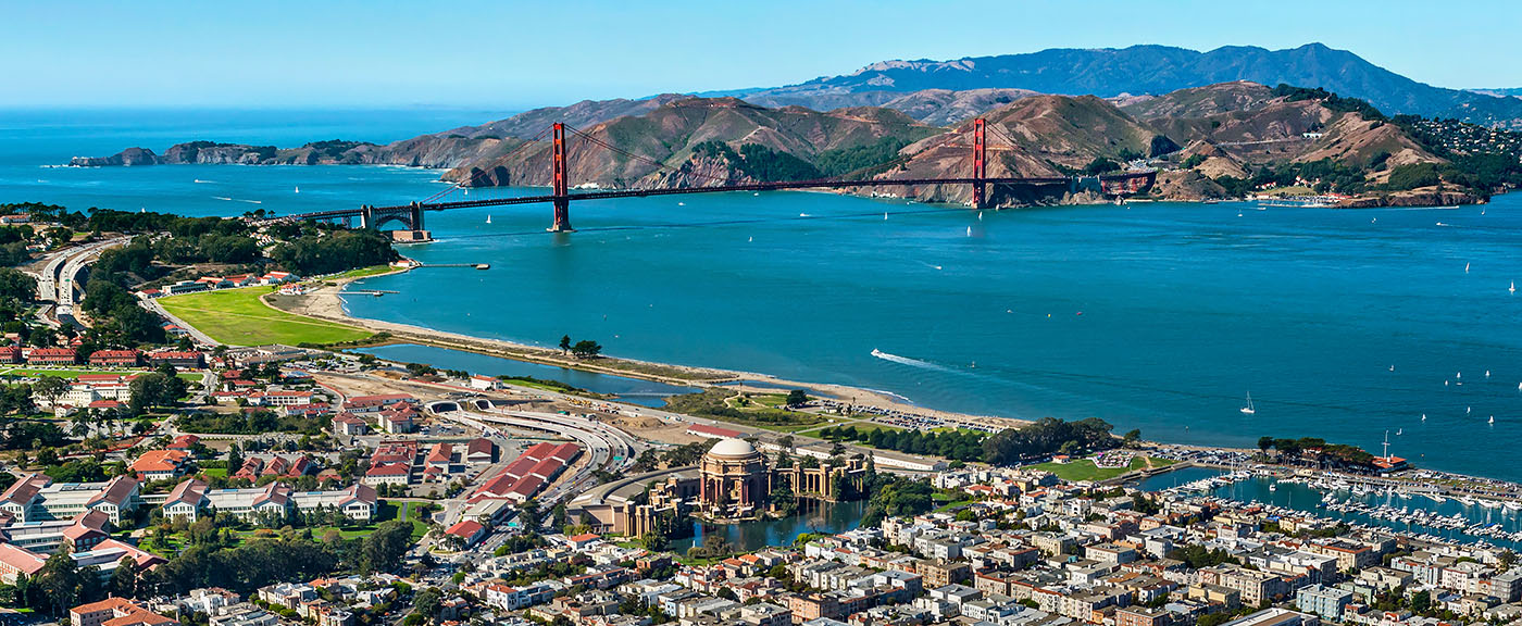 Golden Gate Bridge and Palace of Fine Arts